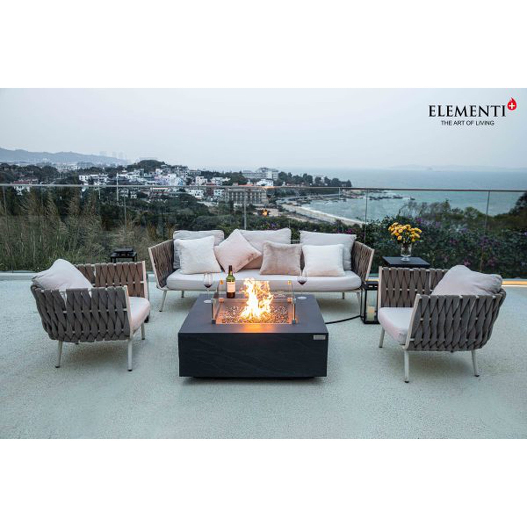 Elementi Plus RORAIMA Fire Table -Slate Black