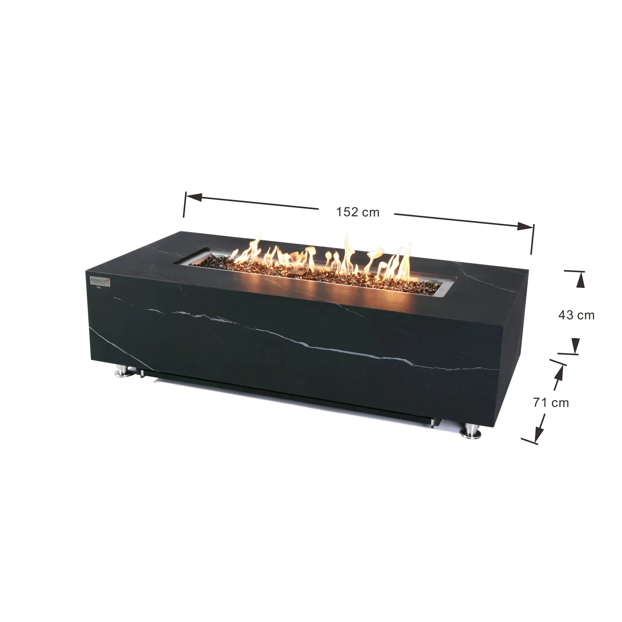 Elementi Plus VARNA Marble Porcelain Fire Table