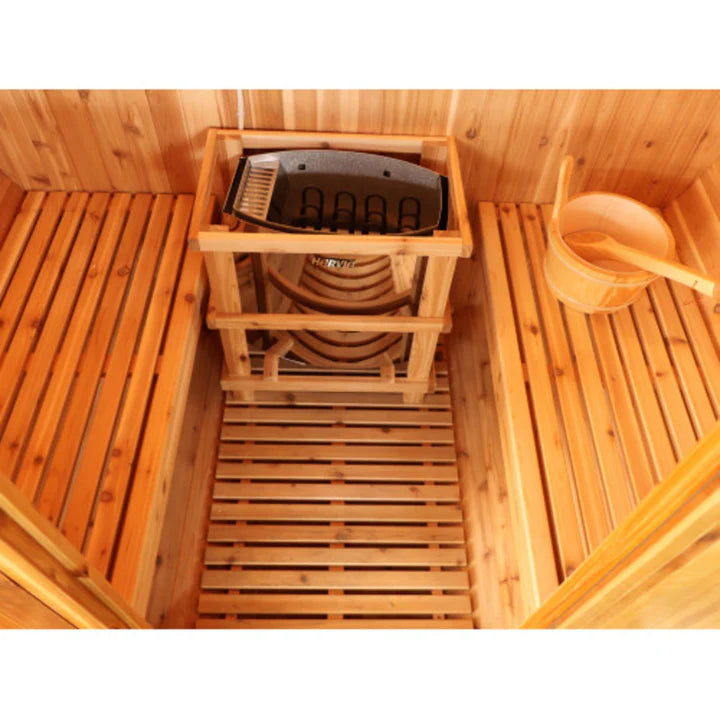 Sunray Aurora 2-4 Person Barrel Sauna with Harvia 6kW Heater