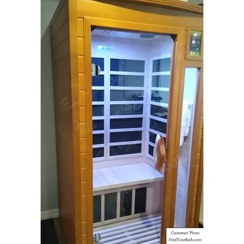 Golden Designs "Barcelona" Sauna Dynamic Low EMF FAR Infrared Sauna w/ Hemlock