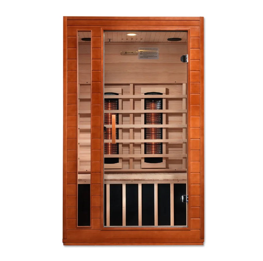 Golden Designs Dynamic "Cardoba" 2-Person Full Spectrum Near Zero EMF FAR Infrared Sauna w/ Hemlock