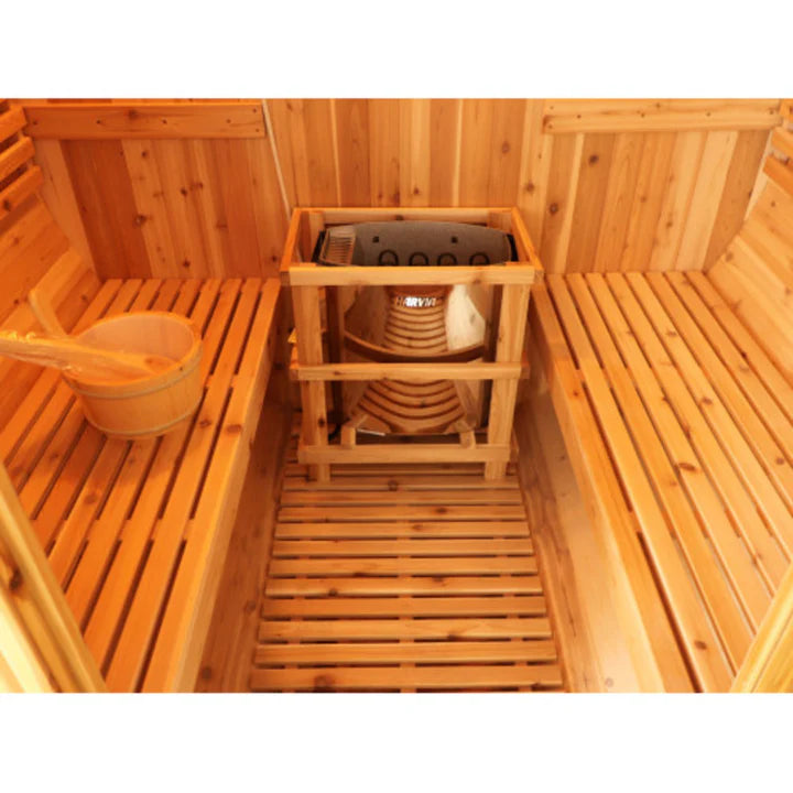 Sunray Aurora 2-4 Person Barrel Sauna with Harvia 6kW Heater