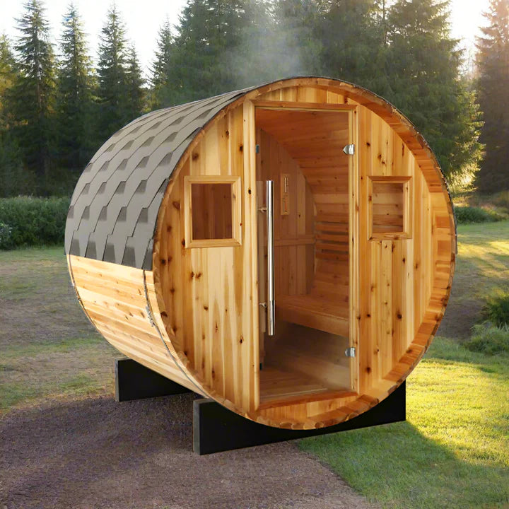 Sunray Aurora 2-4 Person Barrel Sauna with Harvia 6kW Heater