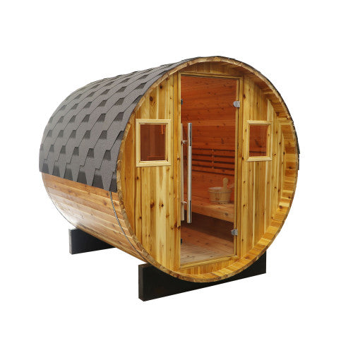 Sunray Galley 4 Person Traditional Barrel Sauna with Harvia 6kW Heater