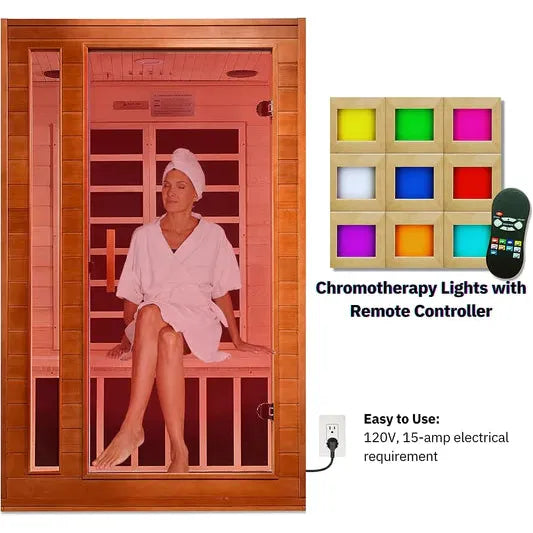 Golden Designs Dynamic "Cordoba Elite" 2-person Ultra Low EMF FAR Infrared Sauna w/ Hemlock