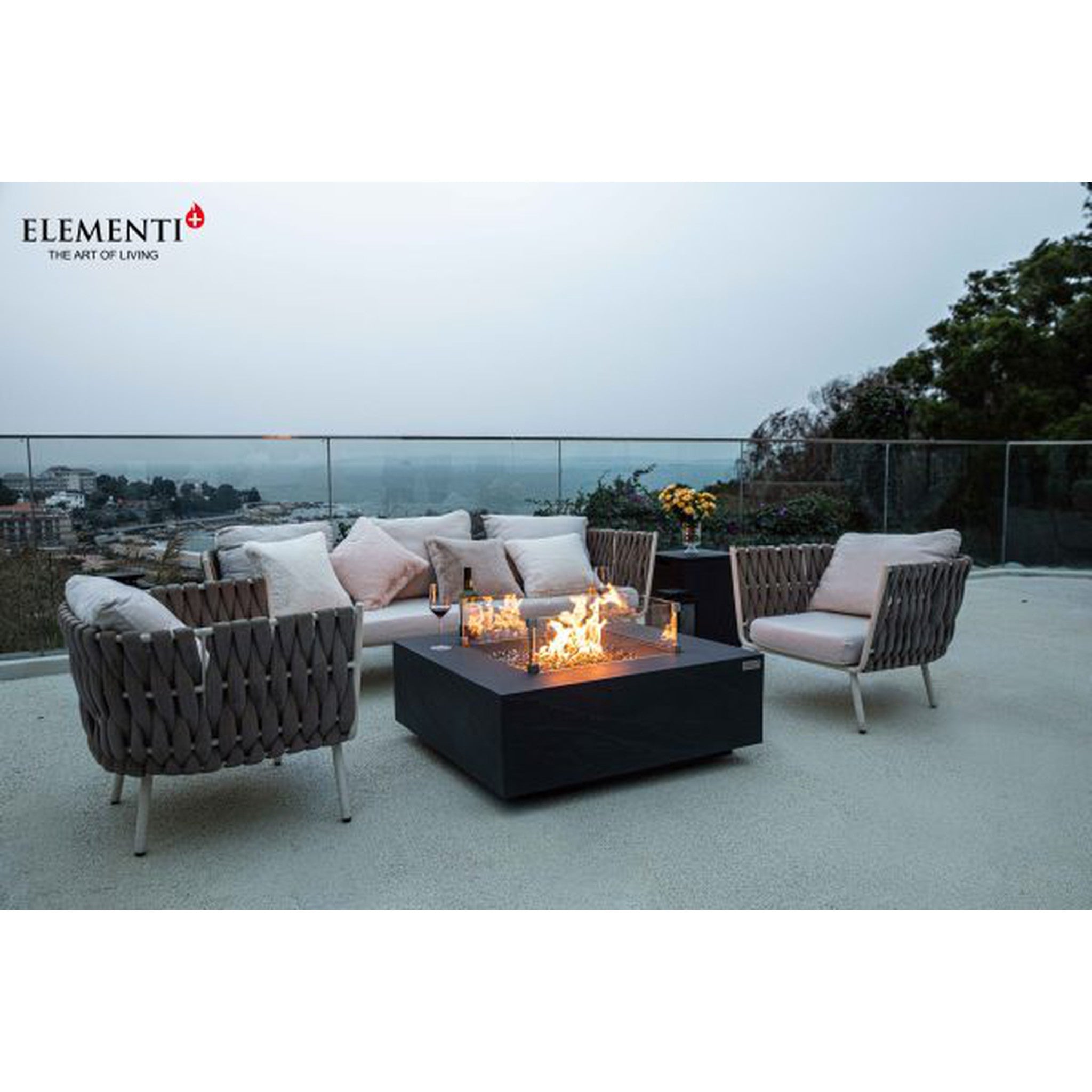 Elementi Plus RORAIMA Fire Table -Slate Black