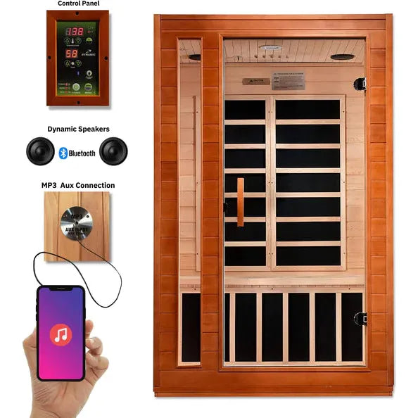 Golden Designs Dynamic "Cordoba Elite" 2-person Ultra Low EMF FAR Infrared Sauna w/ Hemlock