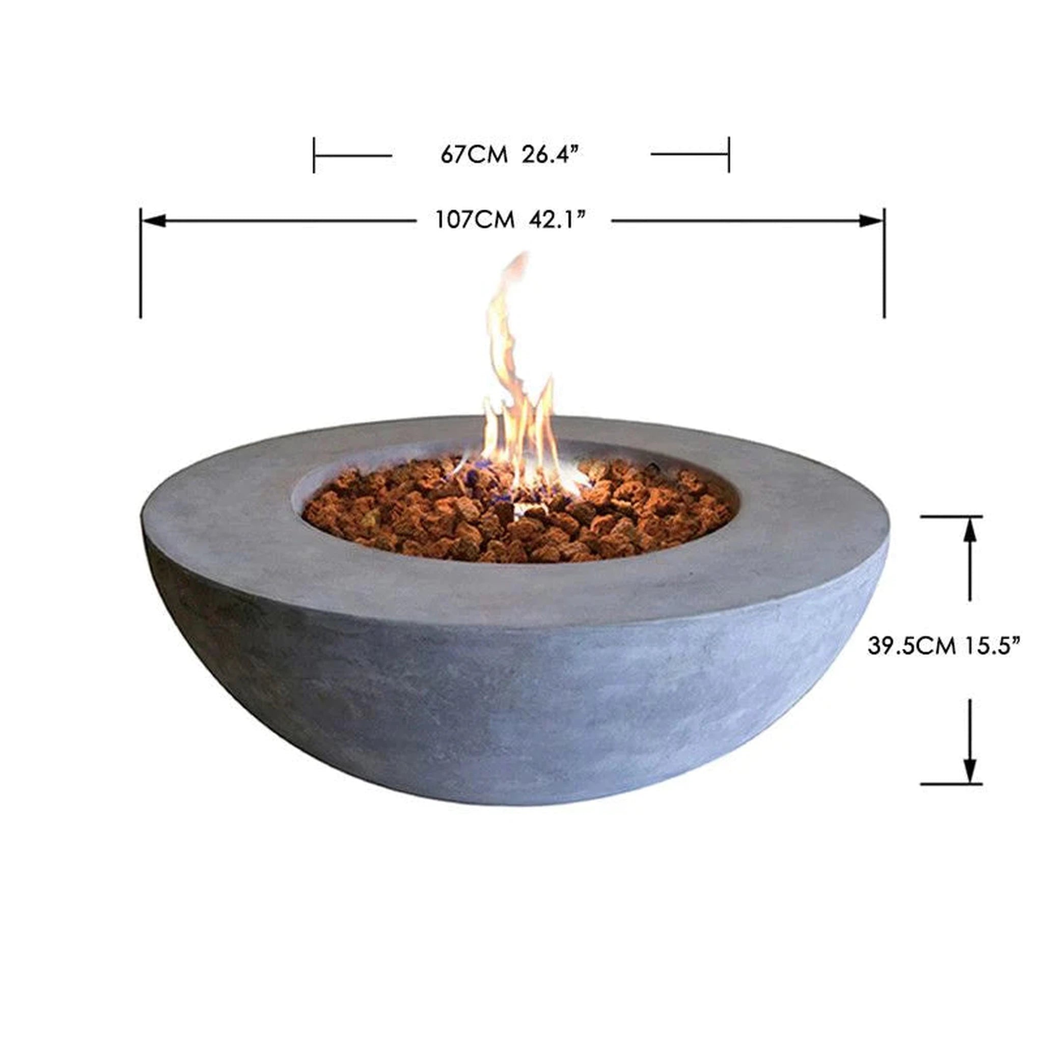 Elementi Lunar Bowl Fire Table