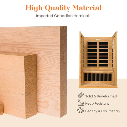 Golden Designs "Barcelona" Sauna Dynamic Low EMF FAR Infrared Sauna w/ Hemlock