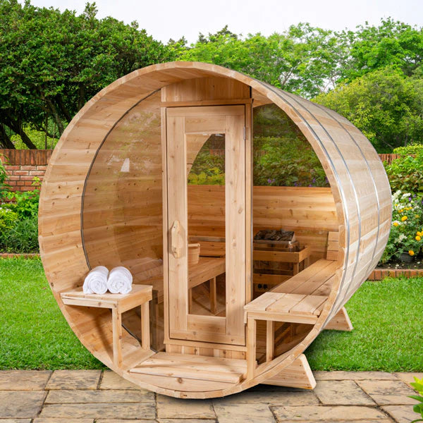 Dundalk Leisurecraft Canadian Timber 4 Person Serenity MP Barrel Sauna | CTC2245MP