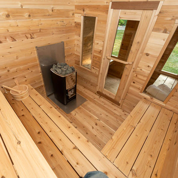 Dundalk Leisurecraft Canadian Timber 6 Person Georgian Cabin Sauna with Changeroom | CTC88CW