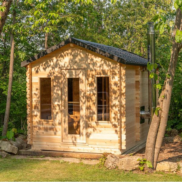 Dundalk Leisurecraft Canadian Timber 6 Person Georgian Cabin Sauna with Changeroom | CTC88CW