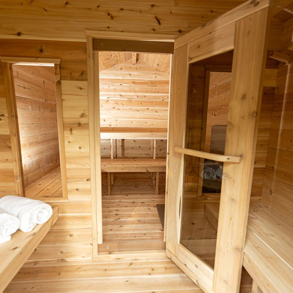 Dundalk Leisurecraft Canadian Timber 6 Person Georgian Cabin Sauna with Changeroom | CTC88CW