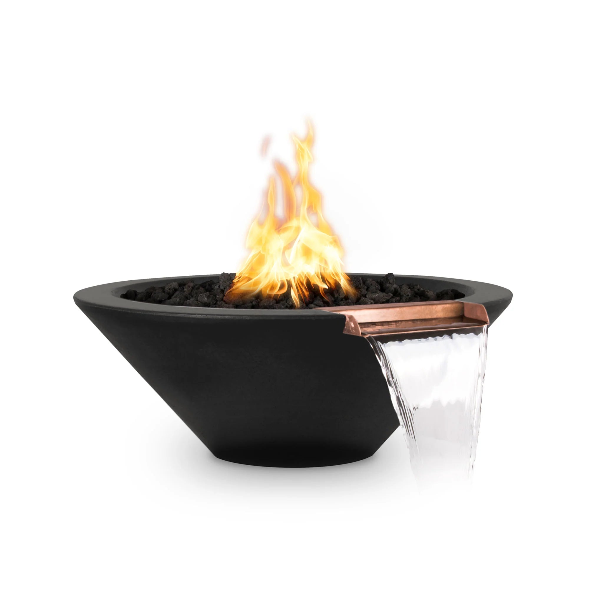 The Outdoor Plus 24" Cazo GFRC Concrete Round Fire and Water Bowl