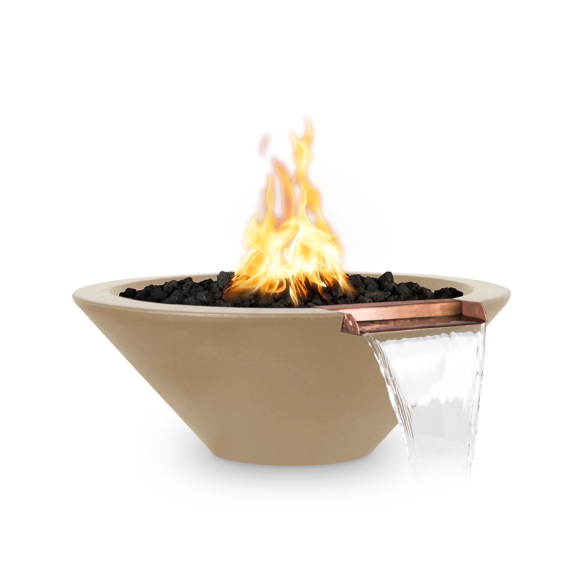 The Outdoor Plus 24" Cazo GFRC Concrete Round Fire and Water Bowl