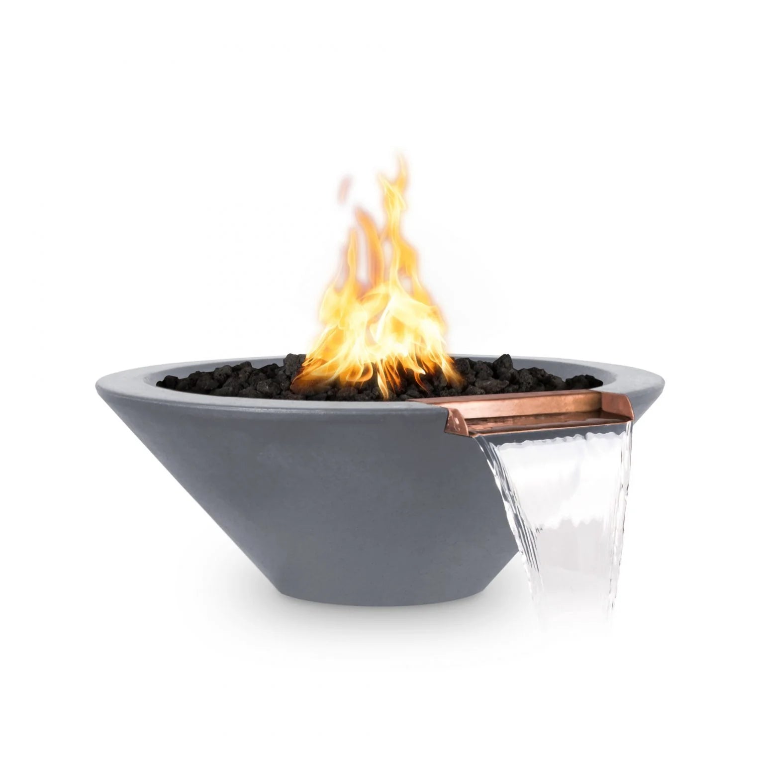 The Outdoor Plus 24" Cazo GFRC Concrete Round Fire and Water Bowl