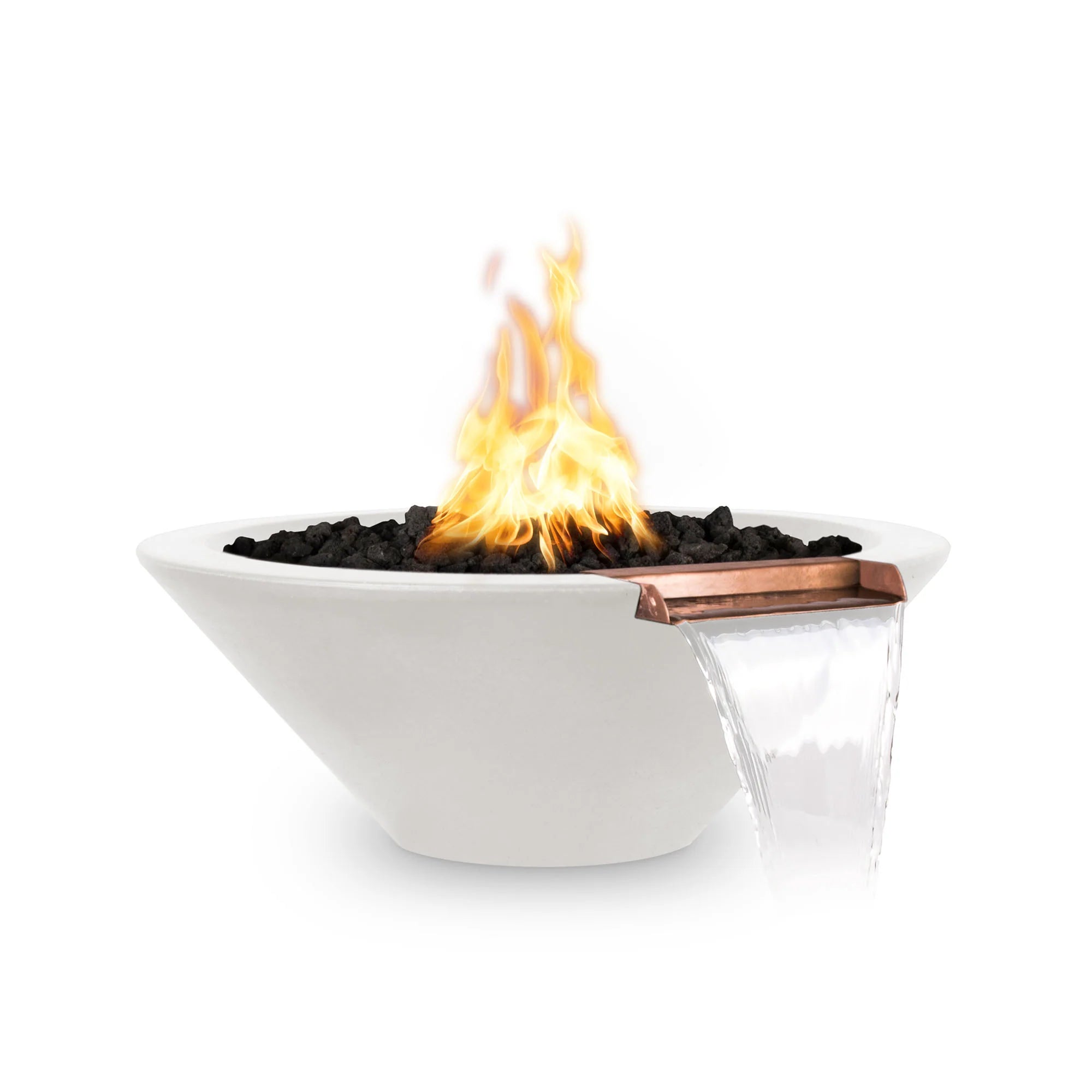 The Outdoor Plus 24" Cazo GFRC Concrete Round Fire and Water Bowl