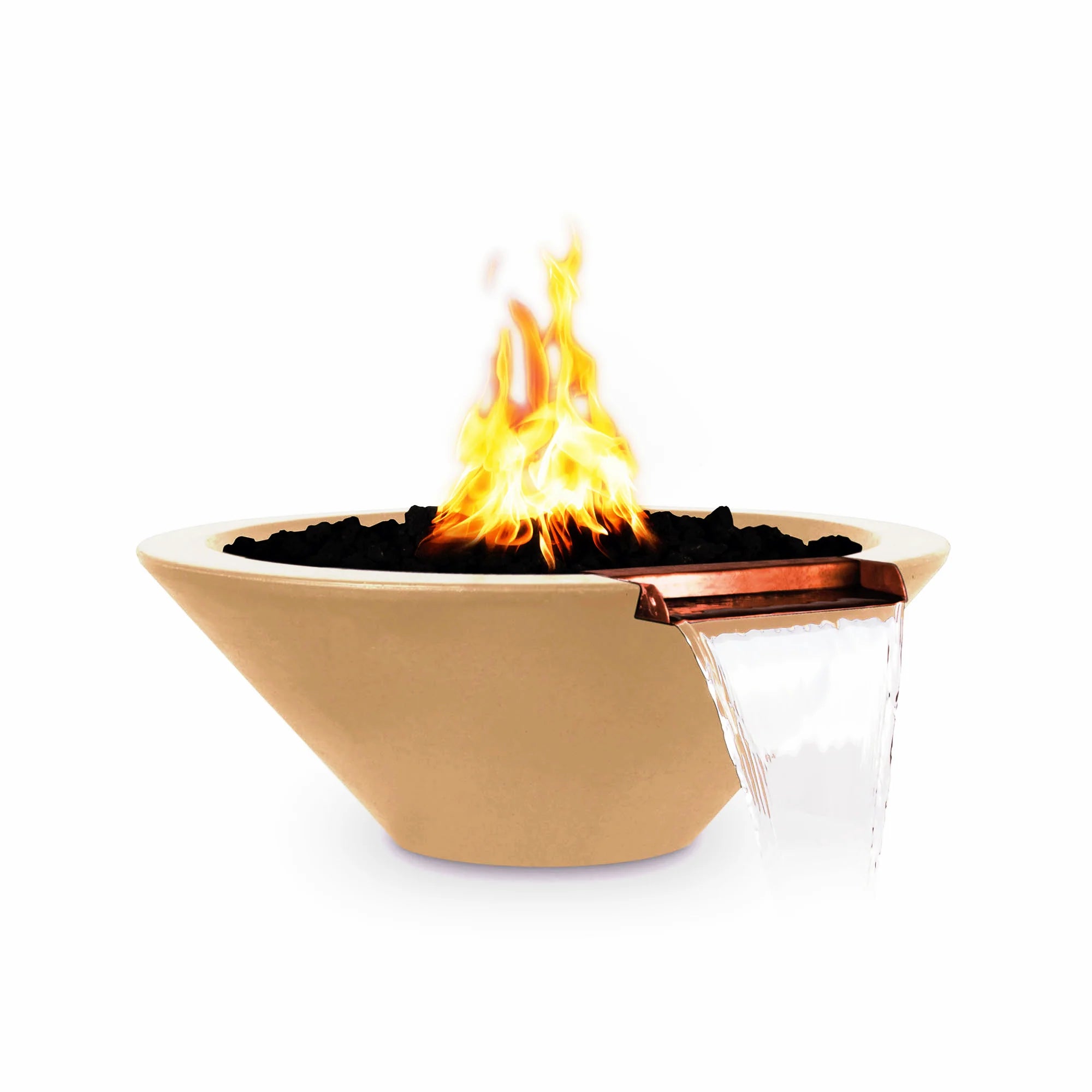 The Outdoor Plus 24" Cazo GFRC Concrete Round Fire and Water Bowl