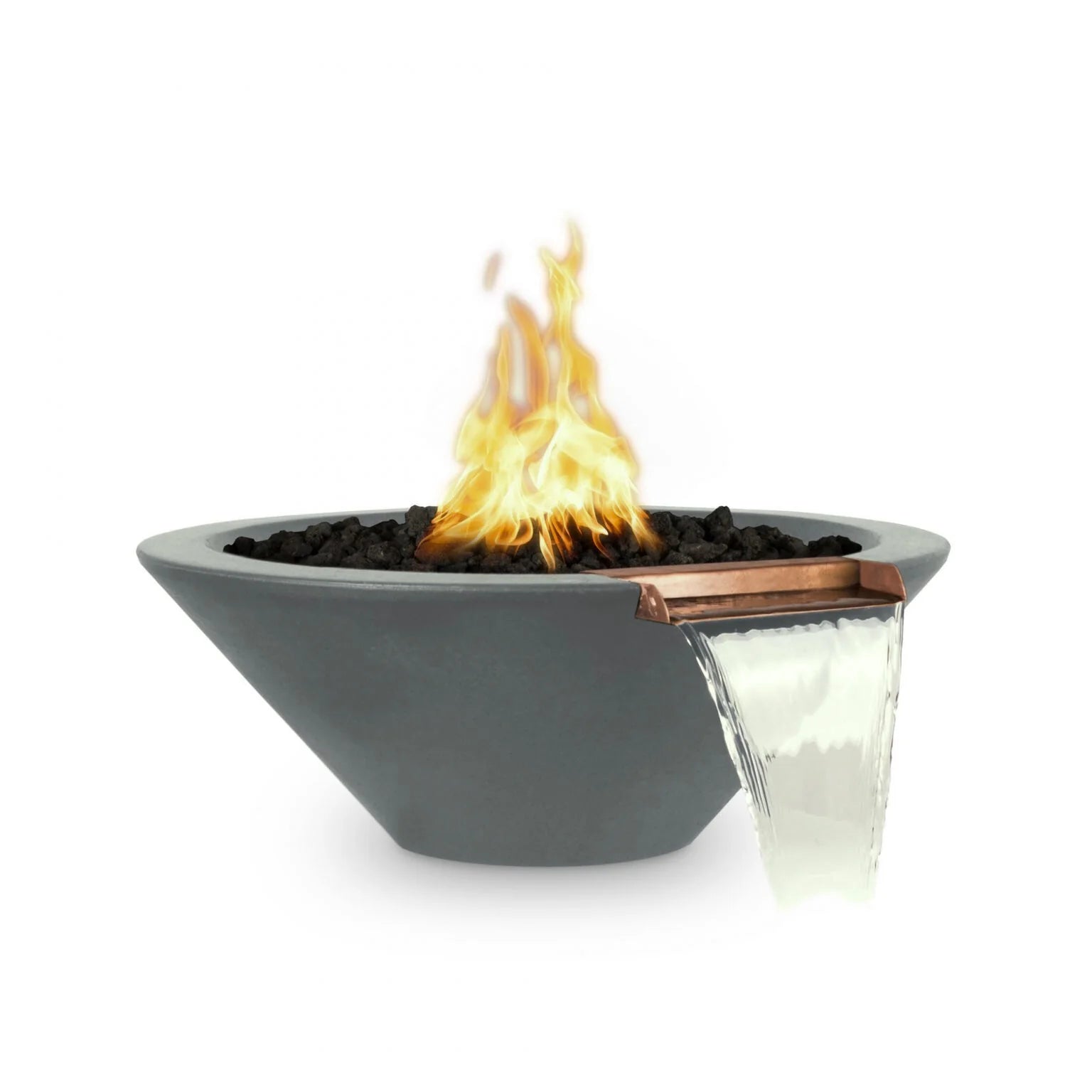 The Outdoor Plus 24" Cazo GFRC Concrete Round Fire and Water Bowl