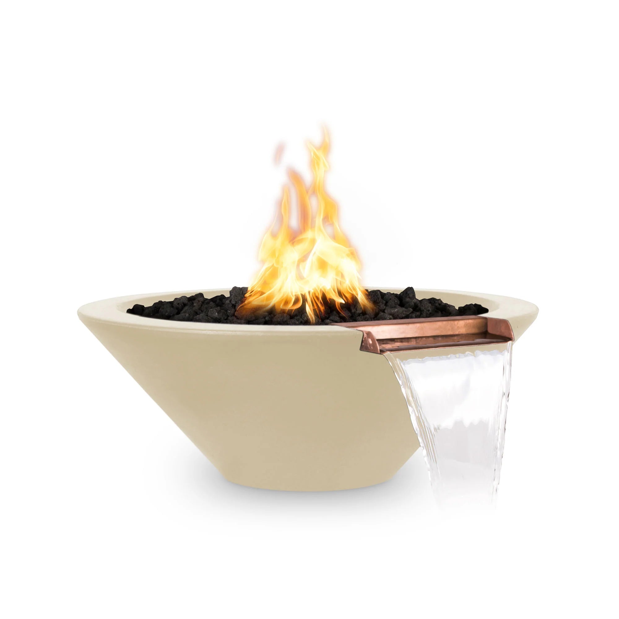 The Outdoor Plus 24" Cazo GFRC Concrete Round Fire and Water Bowl