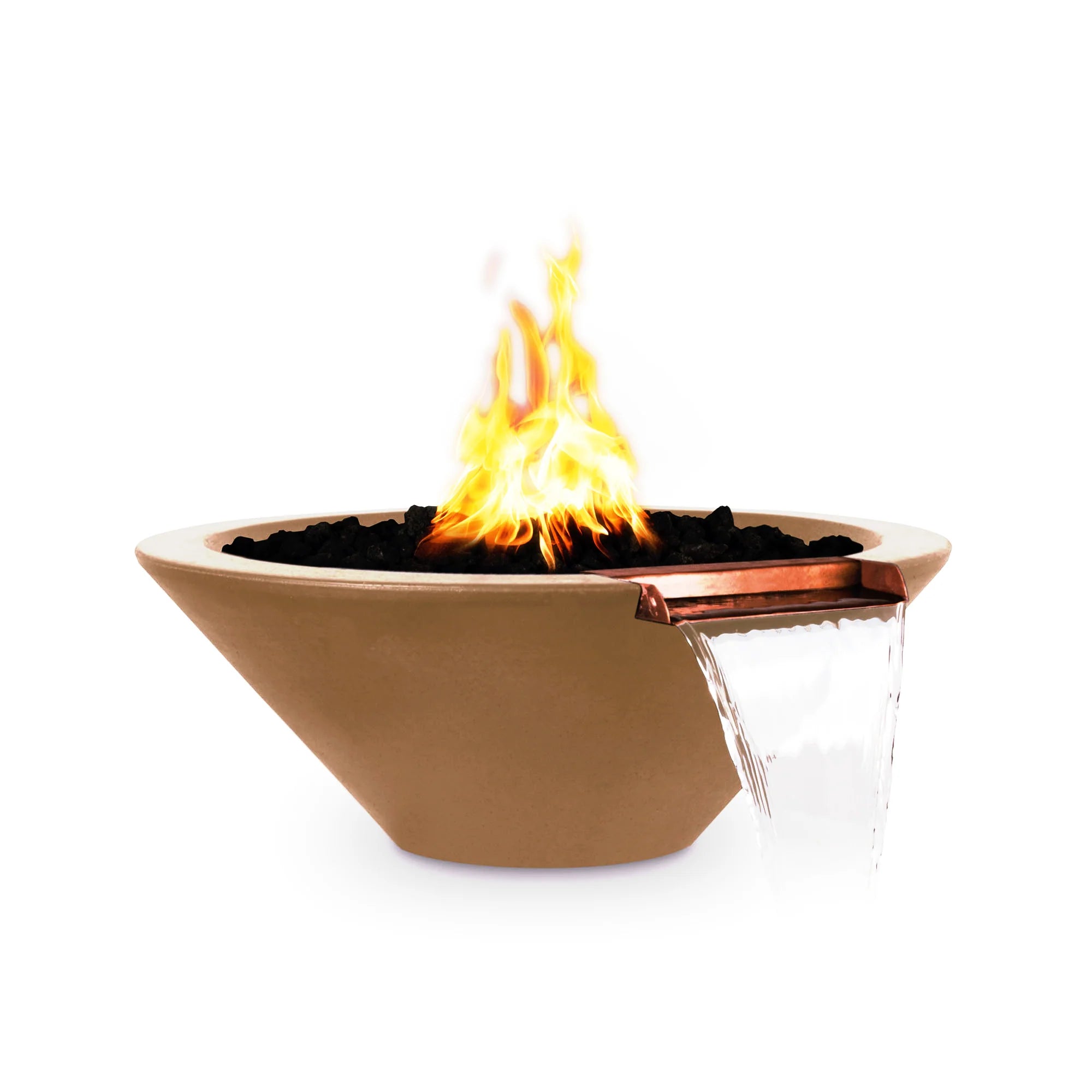 The Outdoor Plus 24" Cazo GFRC Concrete Round Fire and Water Bowl