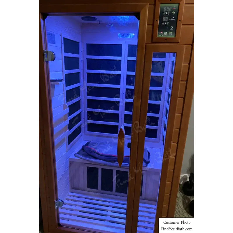 Golden Designs "Barcelona" Sauna Dynamic Low EMF FAR Infrared Sauna w/ Hemlock