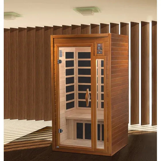 Golden Designs Dynamic Barcelona Elite 1-2-person Ultra Low EMF (Under 3MG) FAR Infrared Sauna (Canadian Hemlock) by Dynamic Sauna