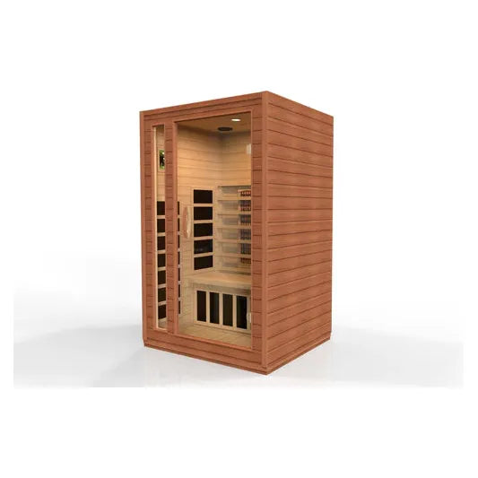 Golden Designs Dynamic "Cardoba" 2-Person Full Spectrum Near Zero EMF FAR Infrared Sauna w/ Hemlock