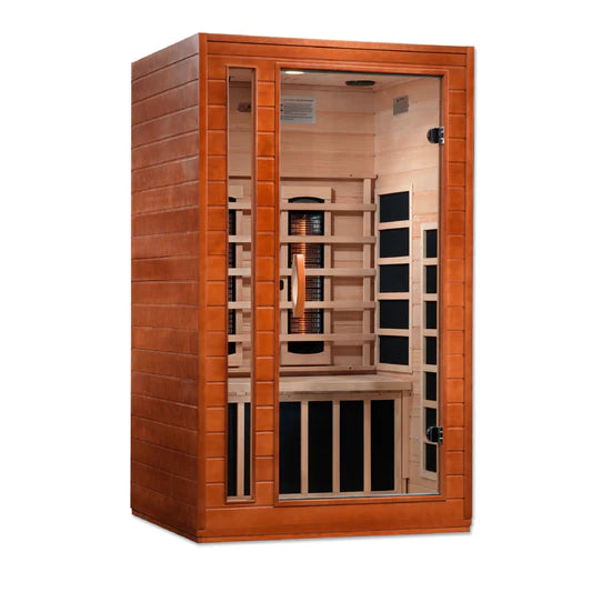 Golden Designs Dynamic "Cardoba" 2-Person Full Spectrum Near Zero EMF FAR Infrared Sauna w/ Hemlock