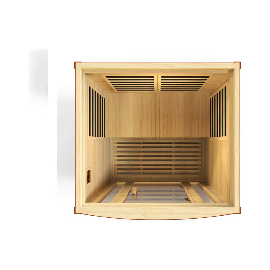 Golden Designs Dynamic "San Marino Elite" 2-person Ultra Low EMF FAR Infrared Sauna w/ Hemlock