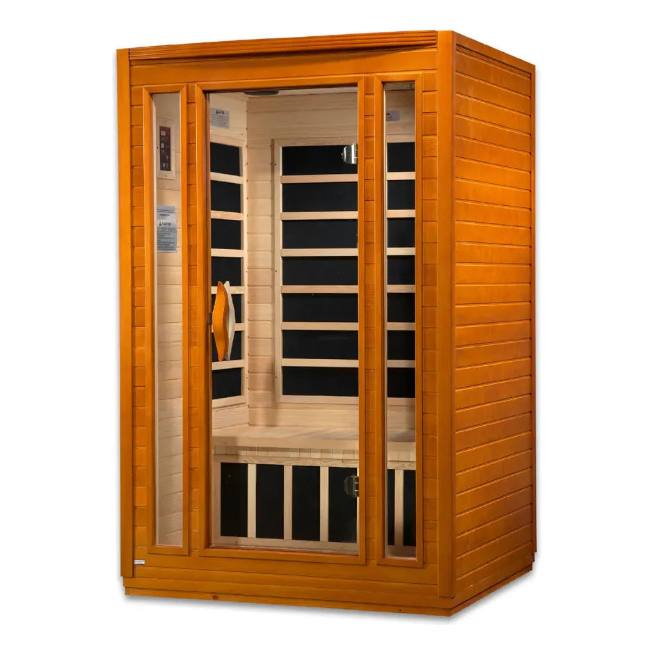 Golden Designs Dynamic "San Marino Elite" 2-person Ultra Low EMF FAR Infrared Sauna w/ Hemlock