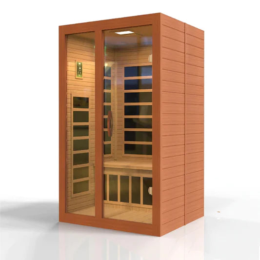 Golden Designs Dynamic "Santiago Elite" 2-person Ultra Low EMF FAR Infrared Sauna w/ Hemlock