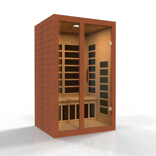 Golden Designs Dynamic "Santiago Elite" 2-person Ultra Low EMF FAR Infrared Sauna w/ Hemlock