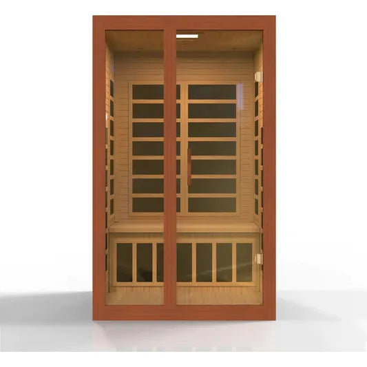 Golden Designs Dynamic "Santiago Elite" 2-person Ultra Low EMF FAR Infrared Sauna w/ Hemlock