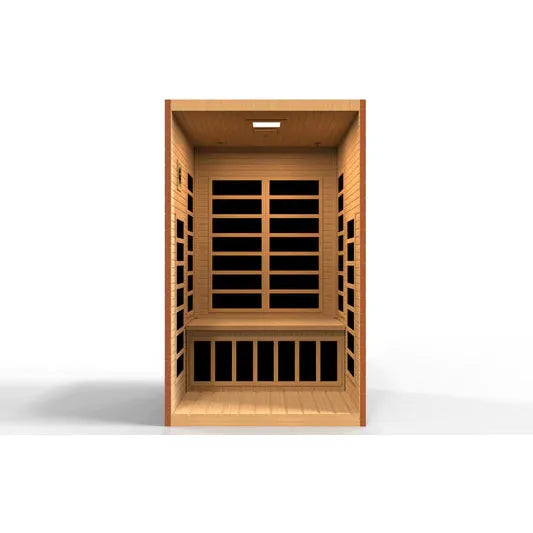 Golden Designs Dynamic "Santiago Elite" 2-person Ultra Low EMF FAR Infrared Sauna w/ Hemlock