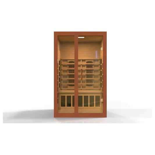 Golden Designs Dynamic "Santiago" 2-Person Full Spectrum Near Zero EMF FAR Infrared Sauna w/ Hemlock