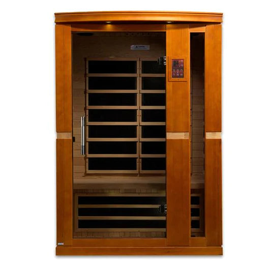 Golden Designs Dynamic "Vittoria" 2-Person Low EMF Far Infrared Sauna w/ Hemlock