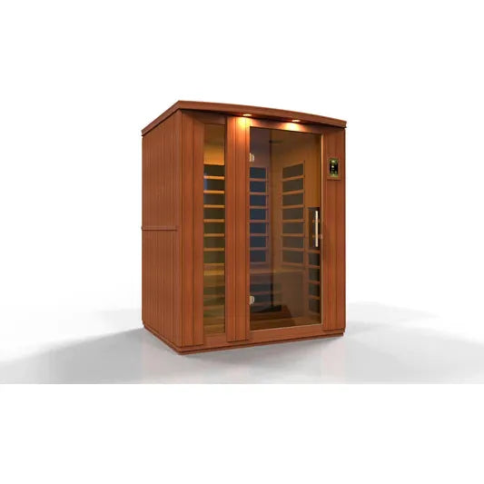 Golden Designs Dynamic "Lugano Elite" Ultra Low EMF 3-person FAR Infrared Sauna w/ Hemlock