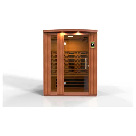 Golden Designs Dynamic "Lugano" Near Zero EMF 3-Person Full Spectrum FAR Infrared Sauna w/ Hemlock