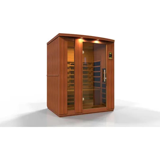 Golden Designs Dynamic "Lugano" Near Zero EMF 3-Person Full Spectrum FAR Infrared Sauna w/ Hemlock