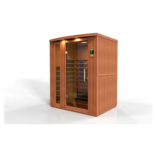 Golden Designs Dynamic "Lugano" Near Zero EMF 3-Person Full Spectrum FAR Infrared Sauna w/ Hemlock