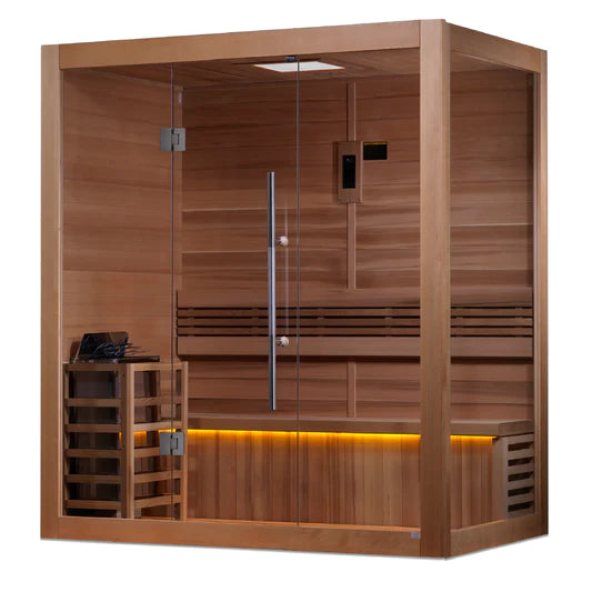 Golden Designs 4-Person "Forssa" Traditional Sauna w/ Hemlock