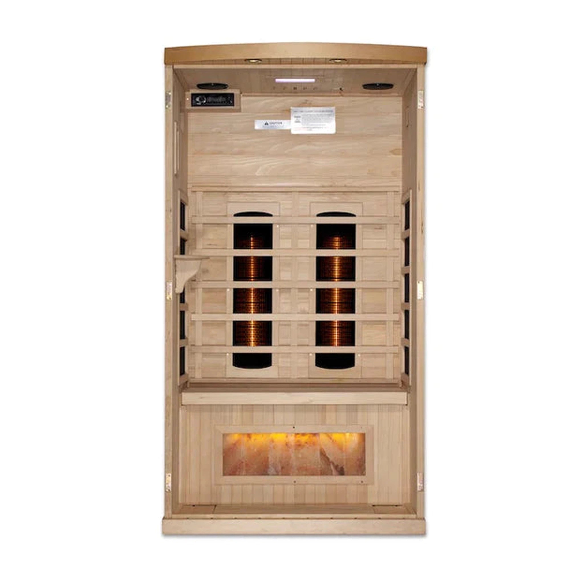 Golden Designs 1-2-Person Full Spectrum PureTech™ Near Zero Infrared Sauna with Himalayan Salt Bar (Canadian Hemlock)