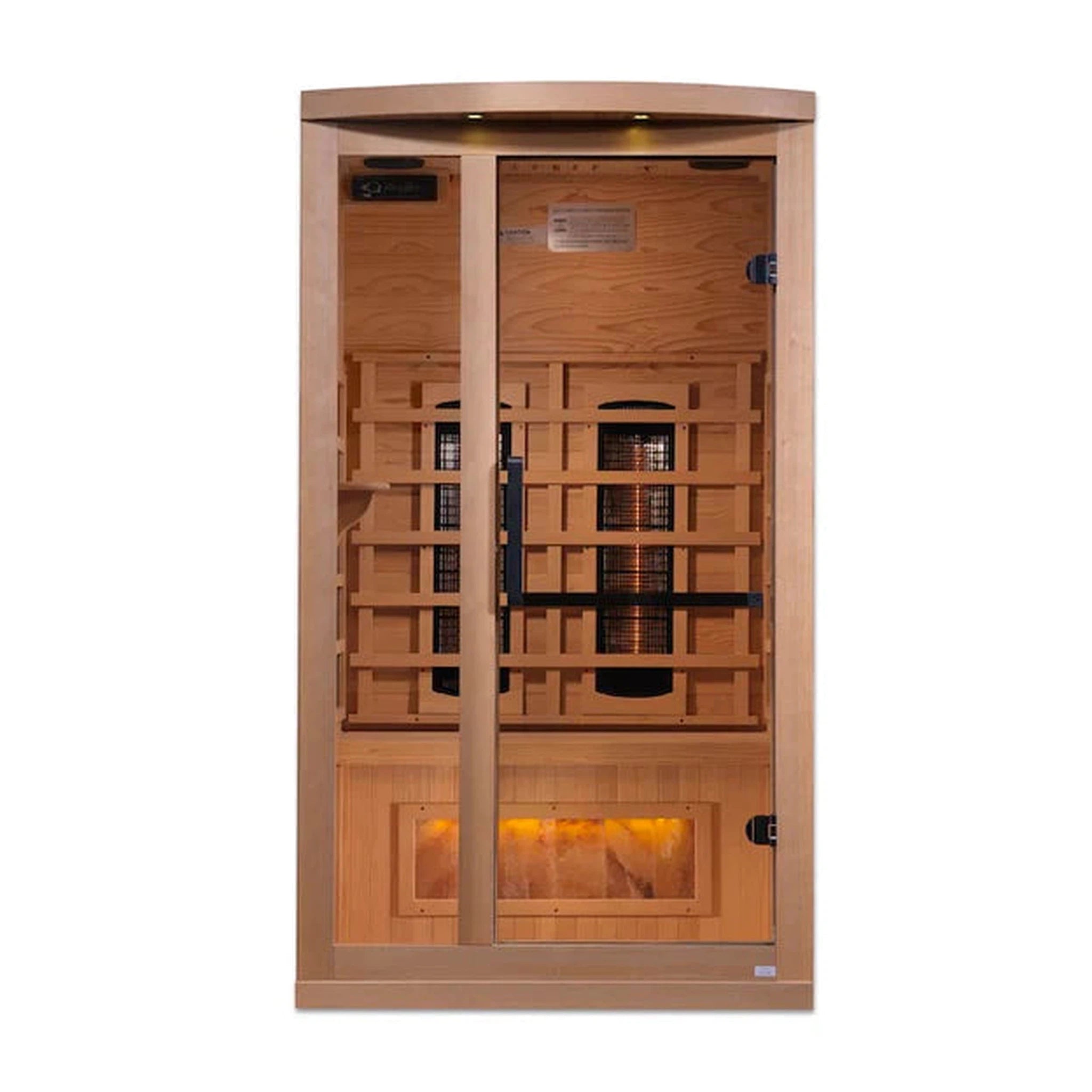 Golden Designs 1-2-Person Full Spectrum PureTech™ Near Zero Infrared Sauna with Himalayan Salt Bar (Canadian Hemlock)