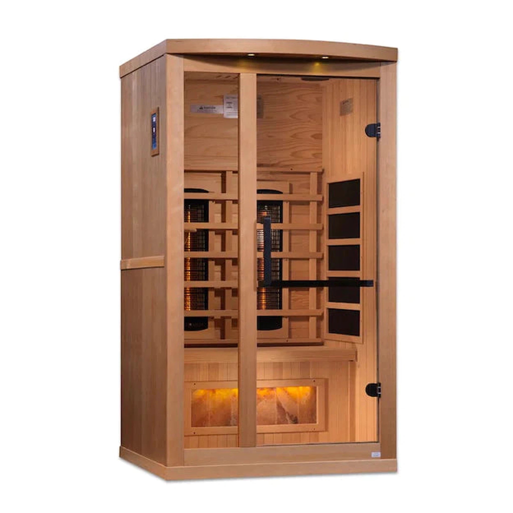 Golden Designs 1-2-Person Full Spectrum PureTech™ Near Zero Infrared Sauna with Himalayan Salt Bar (Canadian Hemlock)