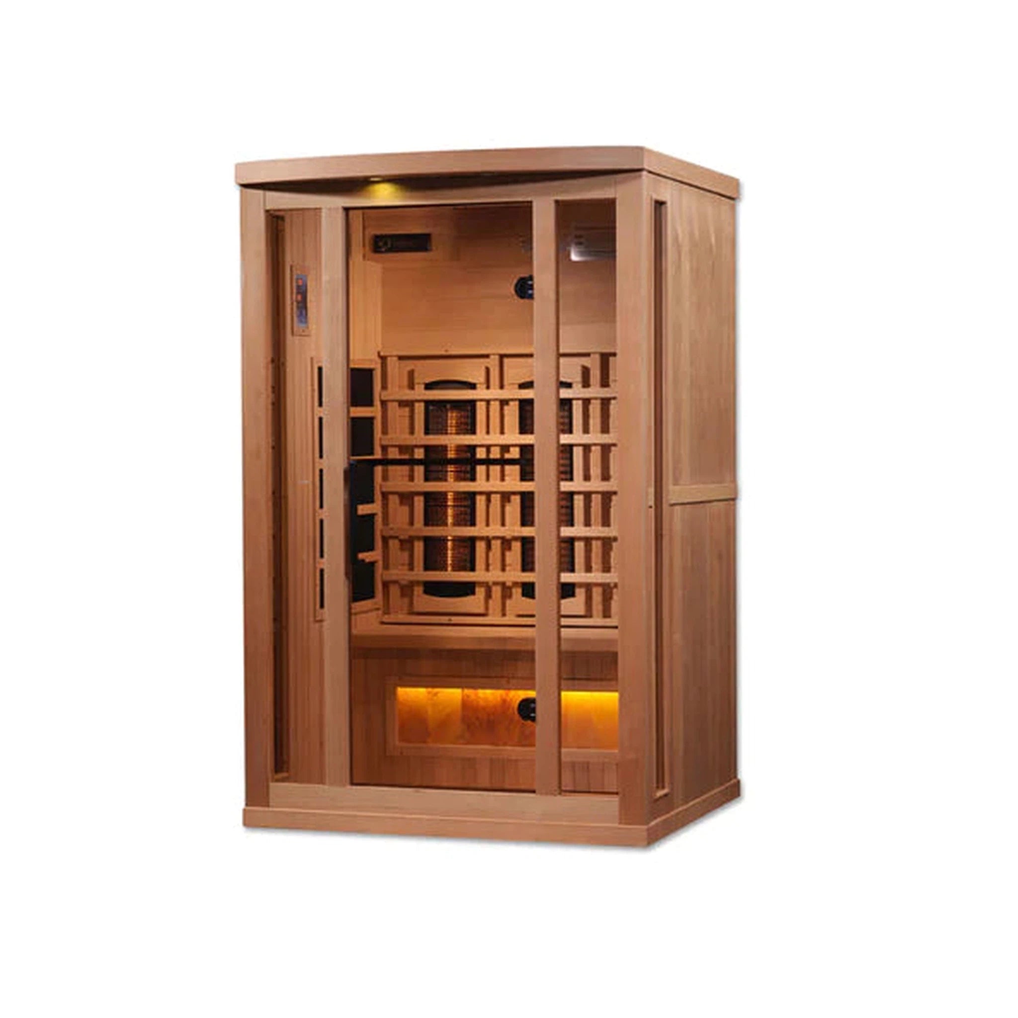 Golden Designs 2-Person Full Spectrum PureTech™ Near Zero Infrared Sauna with Himalayan Salt Bar (Canadian Hemlock)