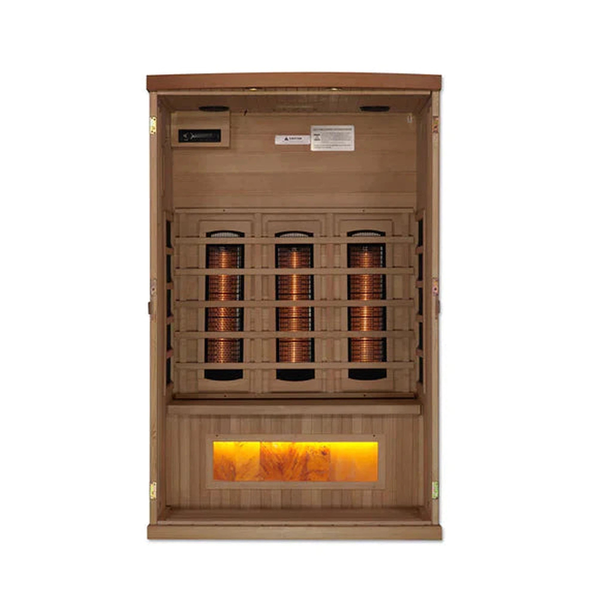 Golden Designs 2-Person Full Spectrum PureTech™ Near Zero Infrared Sauna with Himalayan Salt Bar (Canadian Hemlock)