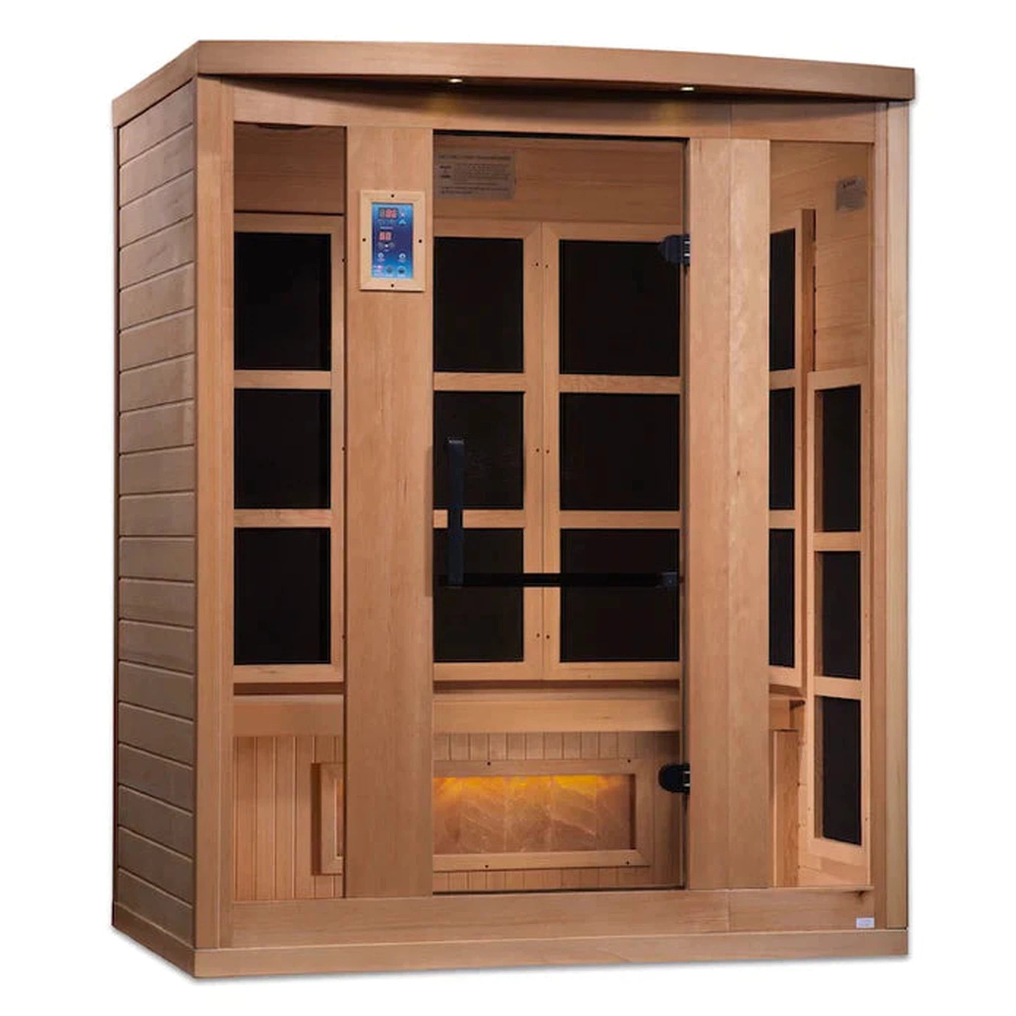 Golden Designs 3-Person "Hotel Edition" Full Spectrum PureTech™ Near Zero Infrared Sauna with Himalayan Salt Bar (Canadian Hemlock)