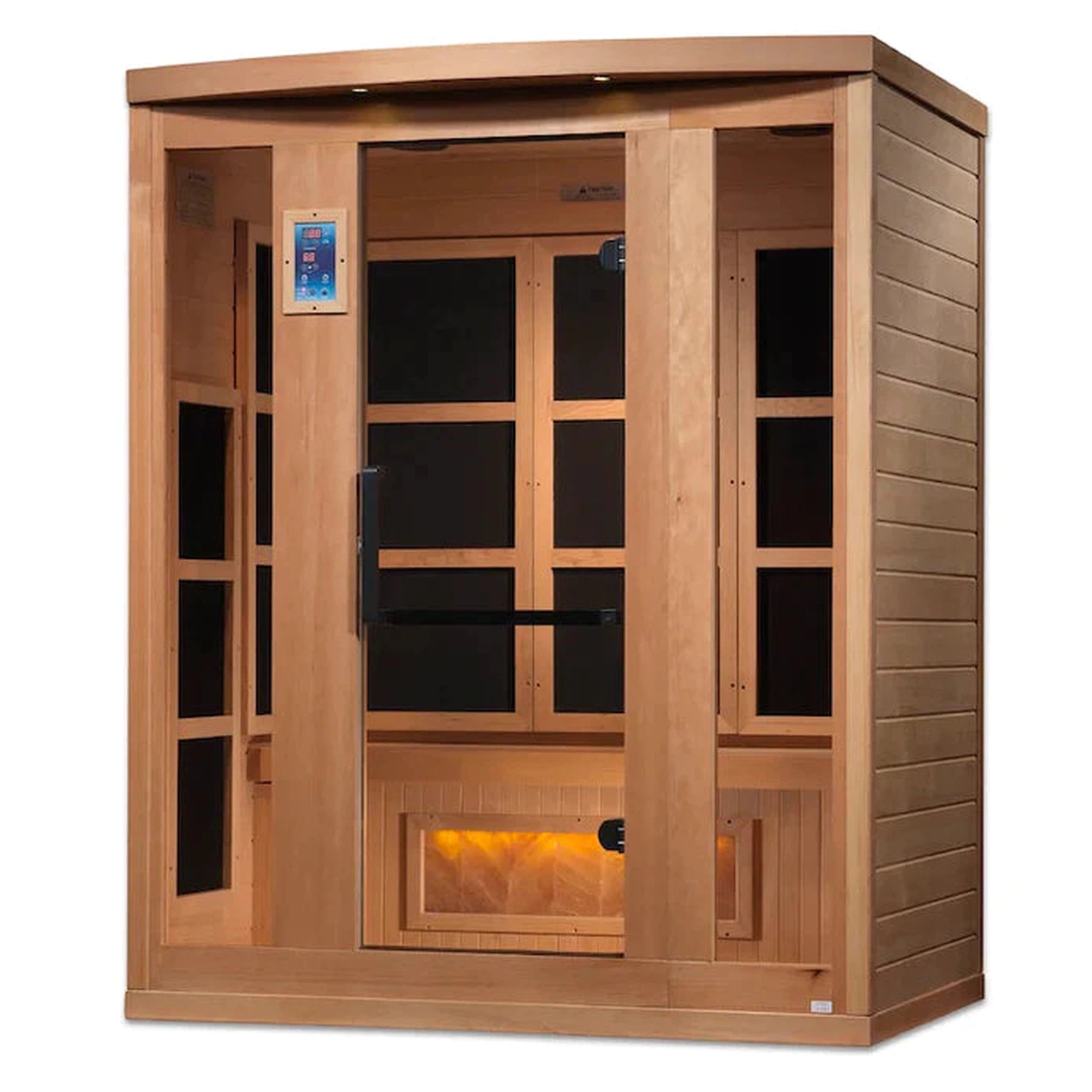 Golden Designs 3-Person "Hotel Edition" Full Spectrum PureTech™ Near Zero Infrared Sauna with Himalayan Salt Bar (Canadian Hemlock)