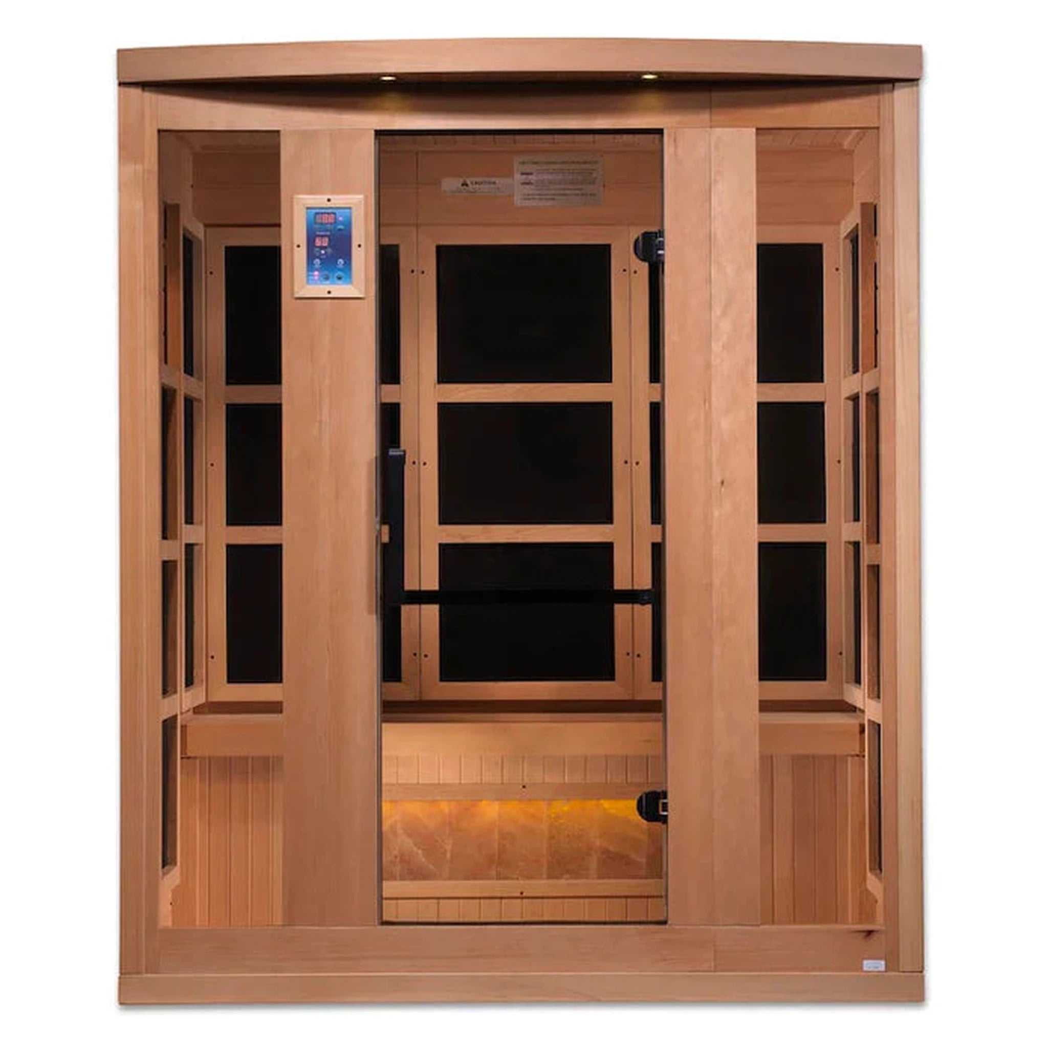 Golden Designs 3-Person "Hotel Edition" Full Spectrum PureTech™ Near Zero Infrared Sauna with Himalayan Salt Bar (Canadian Hemlock)